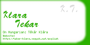 klara tekar business card